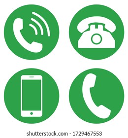 Symbol für das Telefon Telefoniksymbol mit grünem Hintergrund