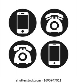 Phone icon vector. Telephone and smartphone icon symbol pack