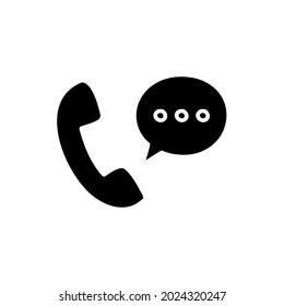 Phone icon vector. Voicemail icon symbol on the phone. Flat style modern design illustration Isolated on Blank Background. Can be edited and changed colors.