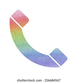 Phone icon. Watercolor effect