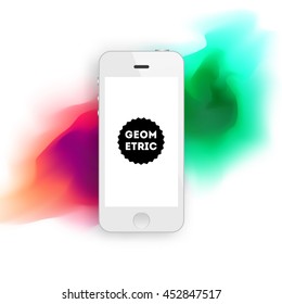 Phone Icon. Watercolor Splashes. Vector Illustration.