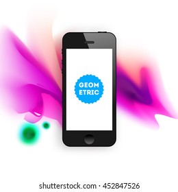 Phone Icon. Watercolor Splashes. Vector Illustration.