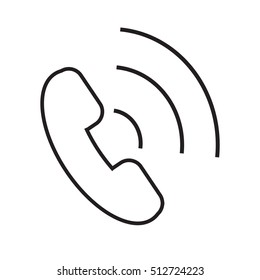 Phone icon with waves on a white background. Design, logo, icon. Vector illustration