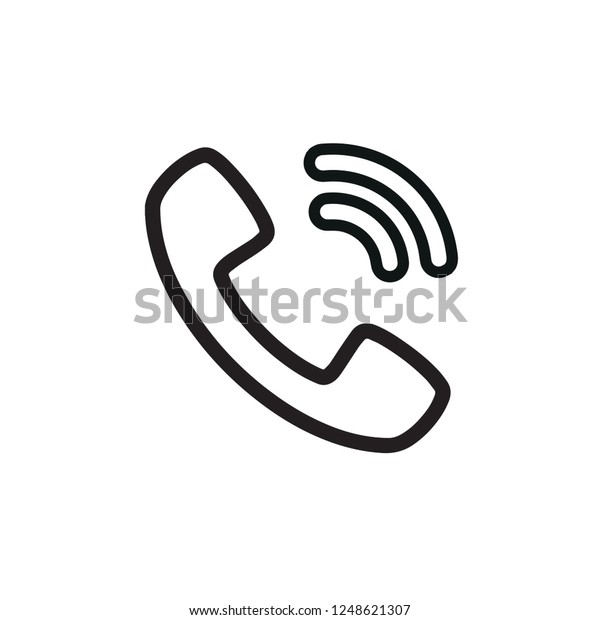 Phone Icon White Background Stock Vector (Royalty Free) 1248621307 ...