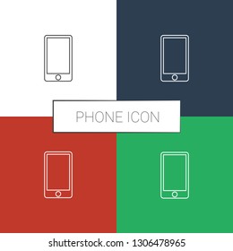 phone icon white background. Editable line phone icon from office. Trendy phone icon for web and mobile.