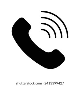 Telefonsymbol auf weißem Hintergrund, Vektorgrafik