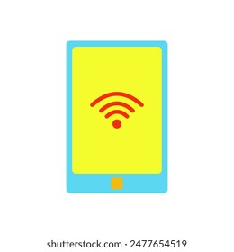 phone icon with wifi signal on the screen. phone icon signal. phone icon with flat style