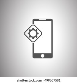 Phone icon.Black mobile phone icon.