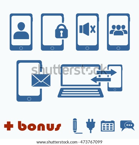 Phone icons . blue icon. Single flat icon isolated on white background. vector illustration., One of set web icons. eps 10.