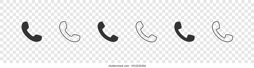 Iconos de teléfono. Llama a los iconos. Botón de llamada de respuesta o botón de llamada de reinicio. Ilustración del vector