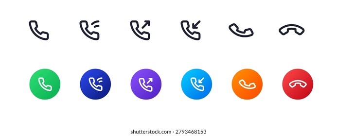 Phone icons in different colors