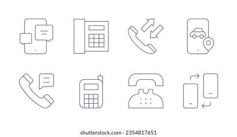 Phone icons. Editable stroke. Containing phone chat, telephone, phone, talk, changing.