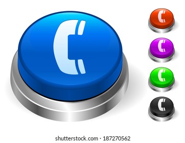 Iconos de teléfono en la colección de botones redondos