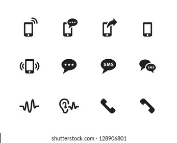 Phone icons on white background. Vector illustration.