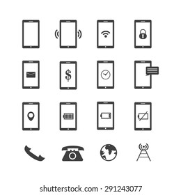 Phone icons on white background. illustration Vector 