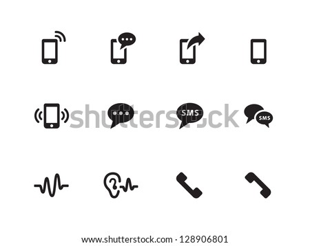 Phone icons on white background. Vector illustration.