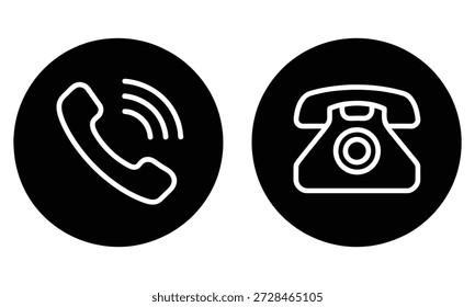 Ícones de telefone representando círculo de comunicação