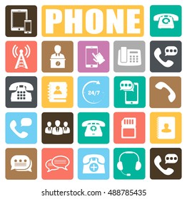 phone icons set
