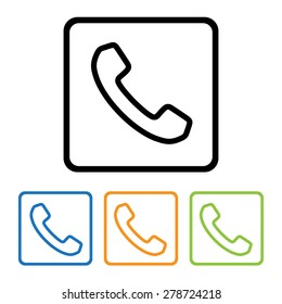 Phone icons set in buttons
