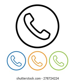 Phone icons set in buttons