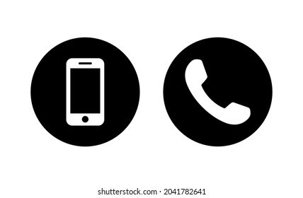 Phone icons set. Call sign and symbol. telephone symbol