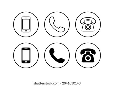 Phone Icons Set Call Sign Symbol Stock Vector (Royalty Free) 2041830143 ...