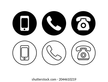 Phone icons set. Call sign and symbol. telephone symbol