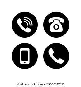 Phone icons set. Call sign and symbol. telephone symbol