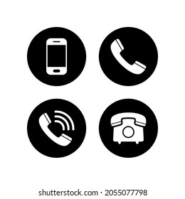 Phone icons set. Call sign and symbol. telephone symbol