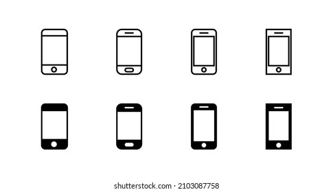 Phone icons set. Call sign and symbol. telephone symbol