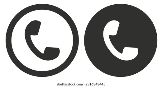 Iconos de teléfono establecidos. Mandos. Iconos negros aislados en fondo blanco.