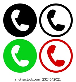Iconos de teléfono establecidos. Mandos. Iconos vectores aislados en fondo blanco.