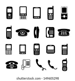 Phone Icons Set - Isolated On White Background - Vector Illustration, Graphic Design Editable For Your Design. Phone Logo