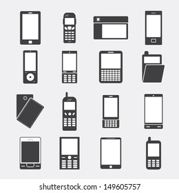 Phone Icons Set - Isolated On Gray Background - Vector Illustration, Graphic Design Editable For Your Design. Phone Logo