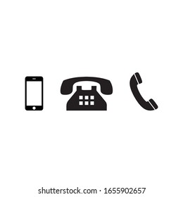 Phone icons set on white background. Phone icon, logo isolated on white background. Flat Vector illustration - Vector