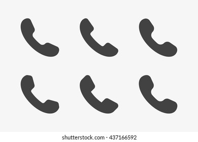 Phone icons set in trendy flat style isolated on grey background. Telephone symbols for your web design. Vector illustration, EPS10.