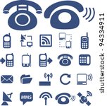 phone icons set, vector