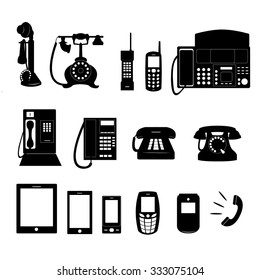 phone icons set vector
