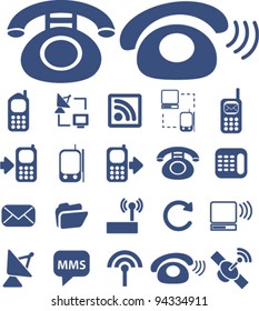 phone icons set, vector