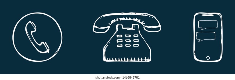 Phone icons set. Vector illustration.