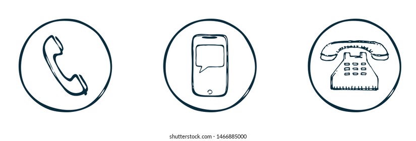 Phone icons set. Vector illustration.