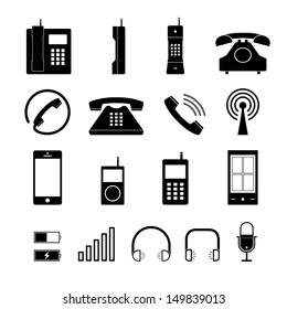 Phone icons set - Vector illustration