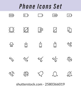 Phone Icons Set vector illustration