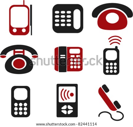 phone icons, signs, vector illustrations