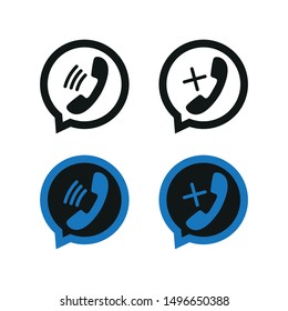 Phone icons in speech bubbles. Simple vector illustration.