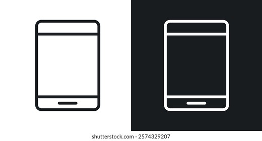 Phone icons in thin black and white stroke liner style