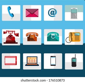Phone icons, vector illustration