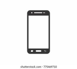 Phone illustration with element white background. flat black design