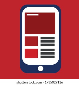 Phone illustration with opened news website