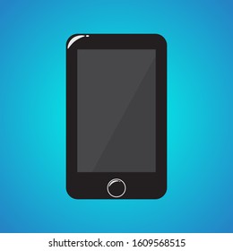 Phone image isolated on a blue background. Smartphone icon. Vector illustration eps 10.